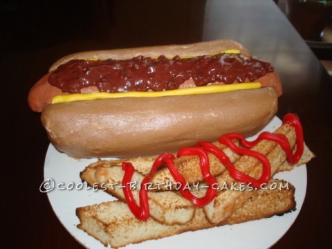 Hot dog hot sale shaped cake