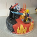 Fireman Sam vs. Darth Vader - A Mixed Up Cake for an Indecisive 4-Year-Old!