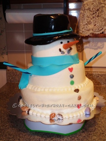 Coolest Snowman Birthday Cake