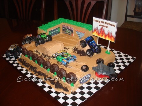 Coolest Monster Truck Rally Birthday Cake