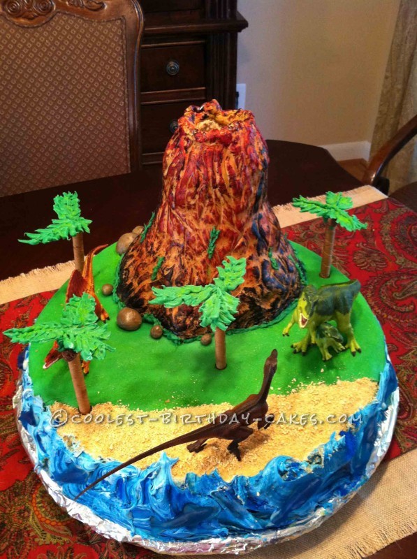 Easy Erupting Volcano Birthday Cake