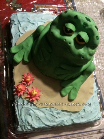 Coolest Homemade 3D Frog Birthday Cake for my Granddaughter\