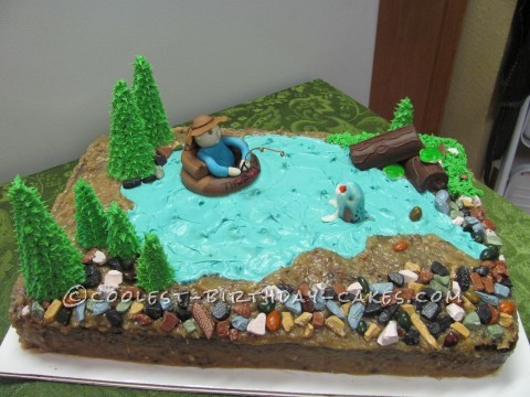 Float Tube Fishing Cake