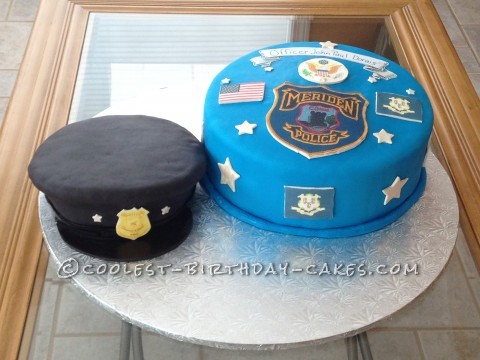 Policeman Buttercream Cake - White Spatula