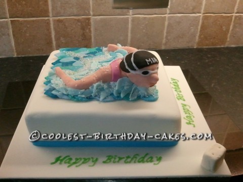 Cool Swimming Themed 10th Birthday Cake | 10 birthday cake, Swimming cake,  Cool birthday cakes