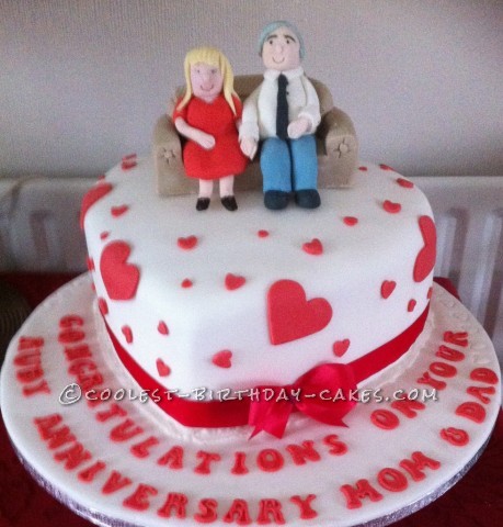 Coolest Heart Shape Anniversay Cake