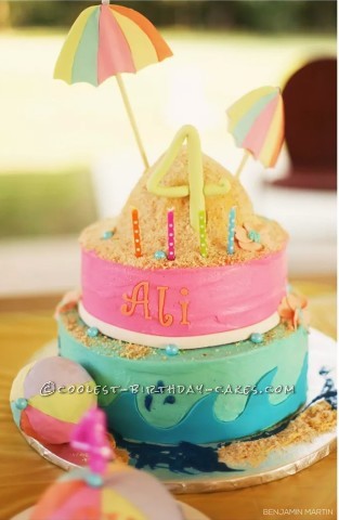 Beach Theme Cake | Ayden's 1st Birthday Cake - Beach Theme!!… | Flickr
