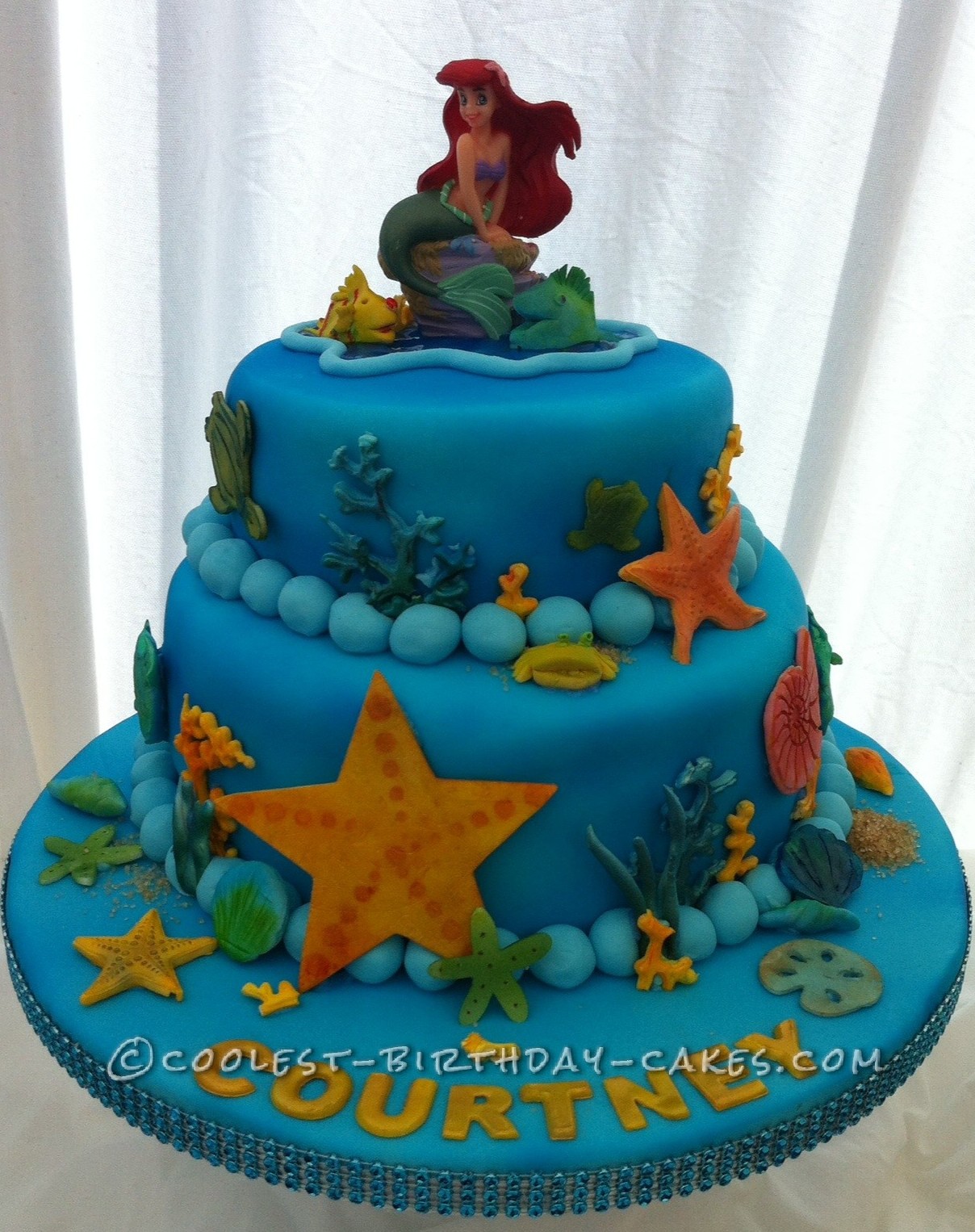 Cool Homemade 2-Tier Little Mermaid Cake