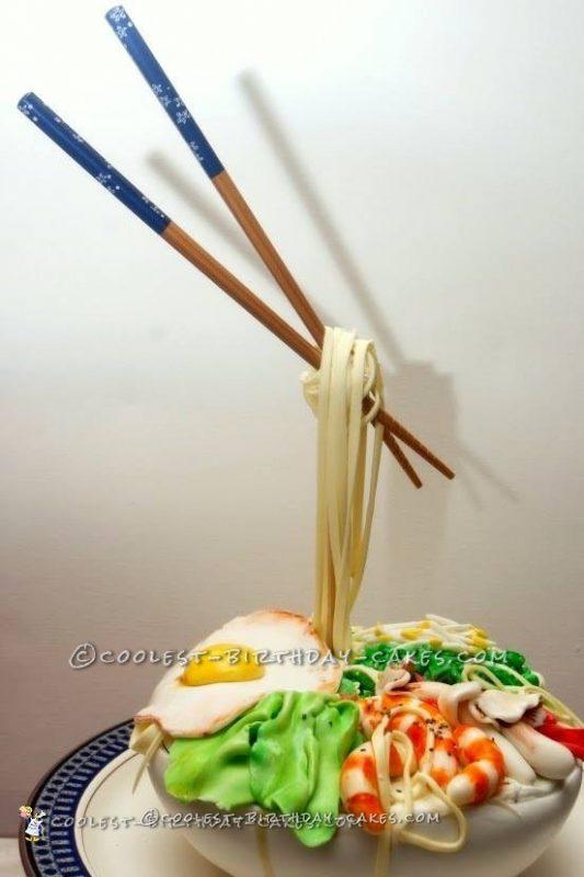 Gravity Defying Thai Noodle Bowl Cake