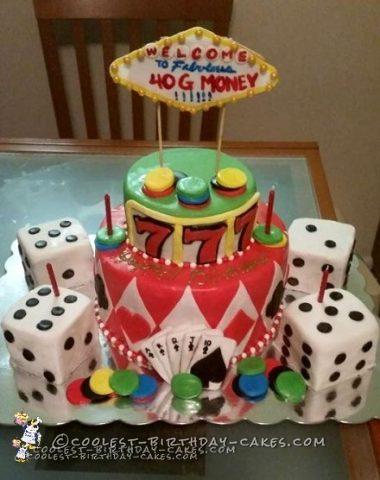 Las Vegas Cake with Figure, Birthday, Celebration, Male, Female, Vegas,  Travel, Casino