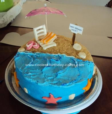 Homemade beach birthday cake | Surf cake, Beach cakes, Homemade birthday  cakes