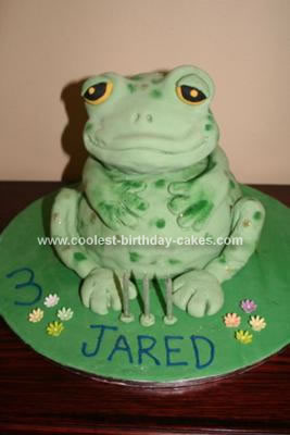 Cool Homemade 3D Fondant Frog Birthday Cake