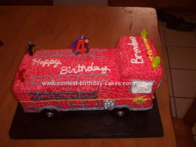 Cool Homemade Homemade Firetruck Birthday Cake