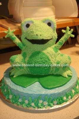 Coolest Homemade Frog Birthday Cake Using the Wilton 3D Bear Pan