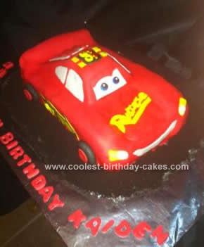 Homemade Lightning McQueen Cake