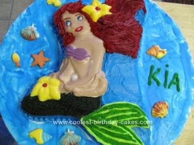 Homemade Little Mermaid Birthday Cake