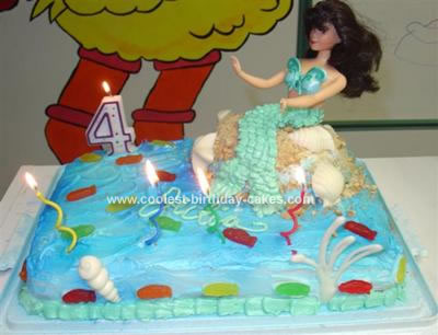 Homemade Little Mermaid Birthday Cake