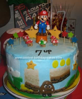 Homemade Mario Brothers Birthday Cake