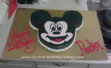 Homemade Mickey Mouse Birthday Cake