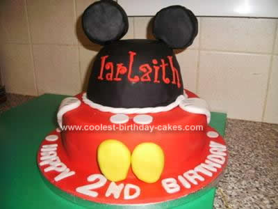 Homemade Mickey Mouse Birthday Cake Design