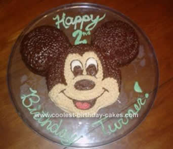 Homemade Mickey Mouse Cake