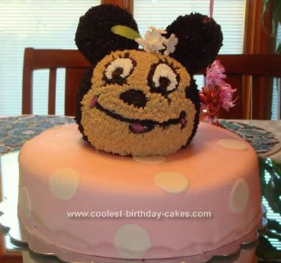 Homemade Minnie Mouse Birthday Cake