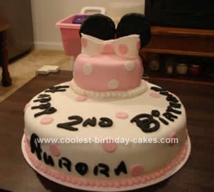 Homemade Minnie Mouse Birthday Cake Design