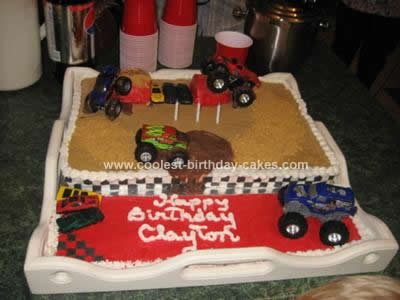 Homemade  Monster Truck Birthday Cake