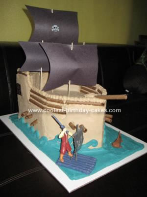 Homemade Pirate Ship Birthday Cake