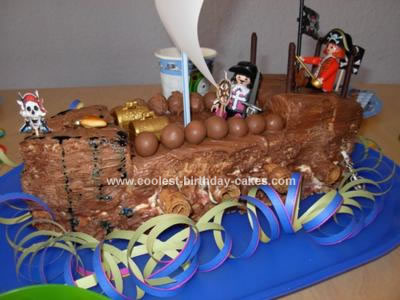 Homemade Pirate Ship Birthday Cake