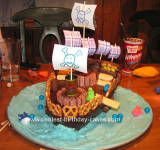 Homemade Pirate Ship Cake