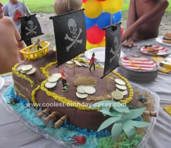 Homemade Pirate Ship Cake