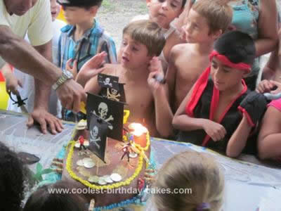 Homemade Pirate Ship Cake