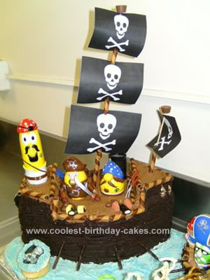 Homemade Pirate Ship Cake