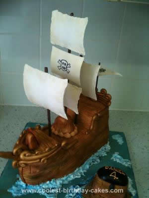 Homemade Pirate Ship Cake