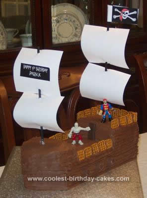 Homemade Pirate Ship Cake Design