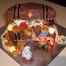 Homemade Pirate's Treasure Chest Birthday Cake