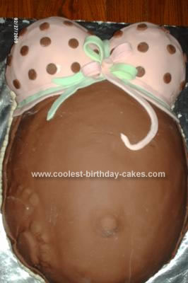 Fondant Pregnant Belly Baby Shower Cake - Tasty Pastry Bakery Tallahassee