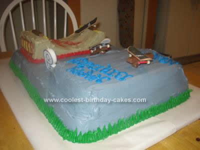 Homemade  Skatepark Birthday Cake