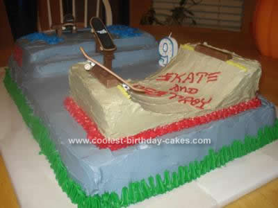 Homemade  Skatepark Birthday Cake