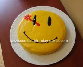 Homemade Smiley Birthday Cake