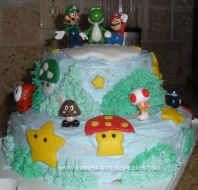 Homemade Super Mario Bros. Birthday Cake