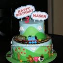 Homemade Thomas the Tank Engine Birthday Cake