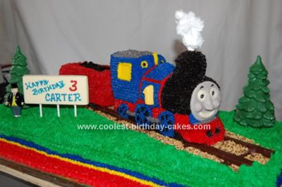 Homemade Thomas the Tank Engine Cake