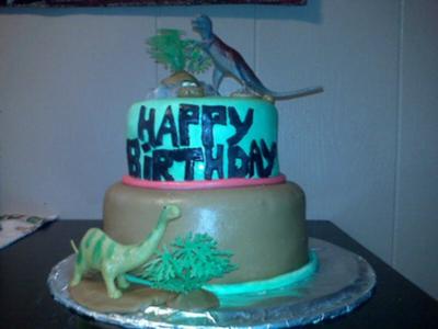 2-Tier Homemade Dinosaur cake