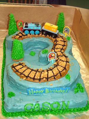 Homemade Thomas the Train Birthday Cake