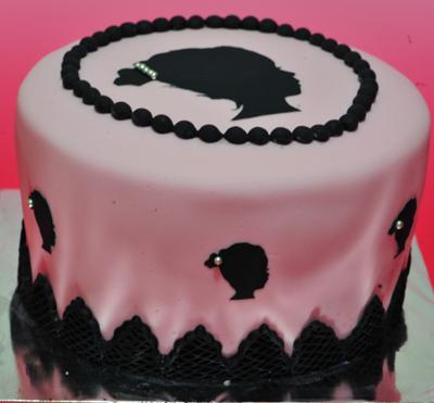 silhouette b'day cake