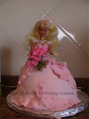 This was my first attempt of a Barbie Doll Cake was 1/2 Chocolate(bottom)  and 1/2 Yellow(top) with Buttercream | Doll cake, Barbie doll cakes, Doll  birthday cake