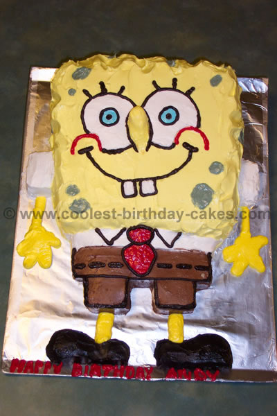 SpongeBob! This was actually my first SpongeBob cake, and I enjoyed every  second of it. Piping the little flowers on the sides was so… | Instagram