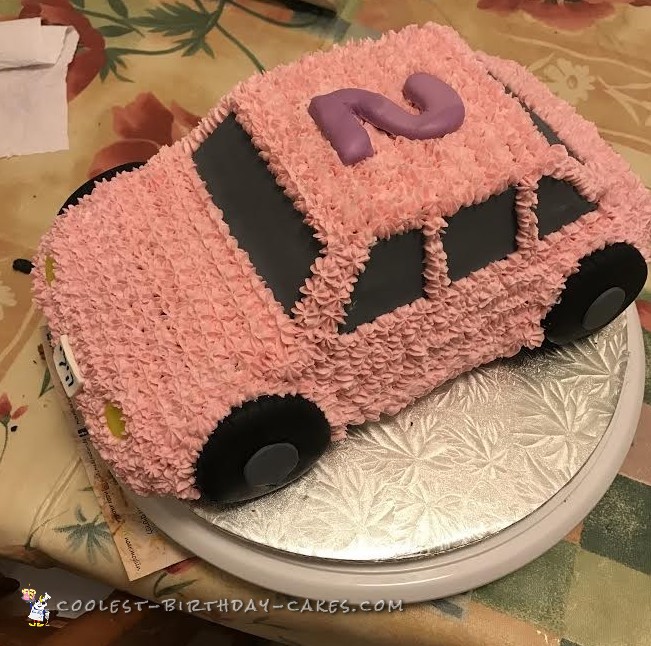 Cute Pink Car Cake For A 2 Year Old Girl